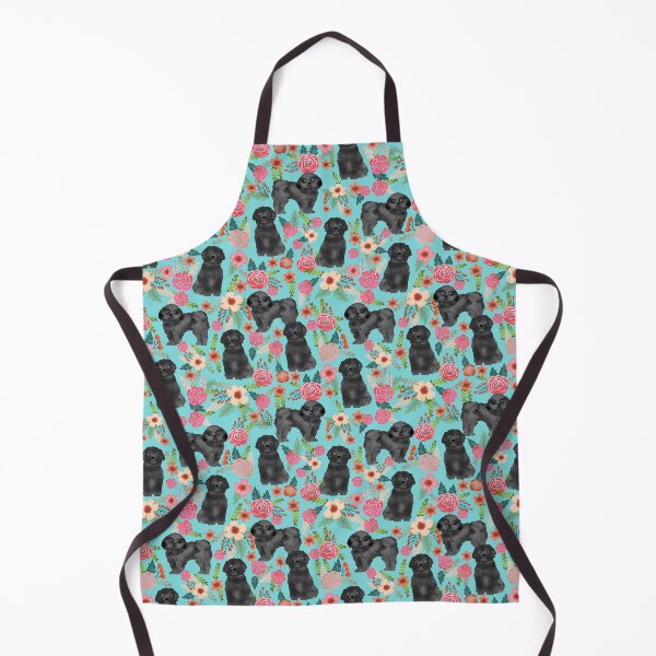 Item preview, black shih tsu dog floral - vintage florals, floral pet, cute dog, shih tzu designed and sold by PetFriendly.