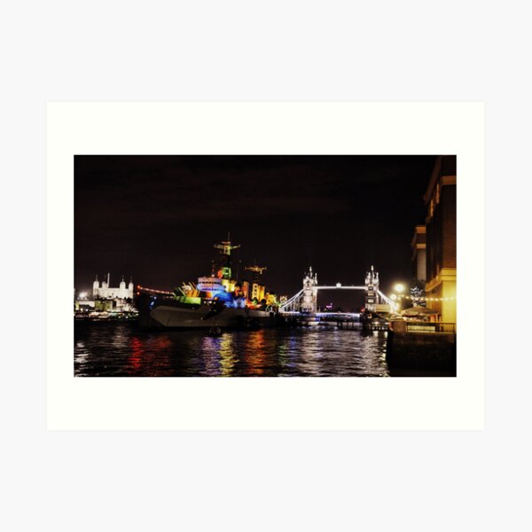 Presenting HMS Belfast Art Print