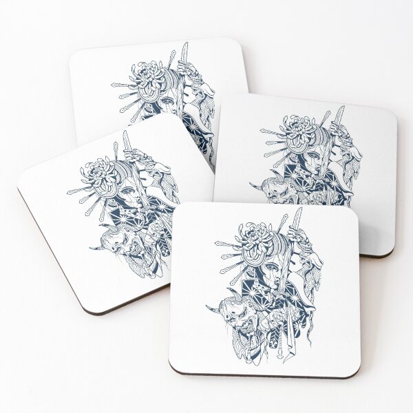 Item preview, Samurai Women With Demons Mask designed and sold by JTS STORE.