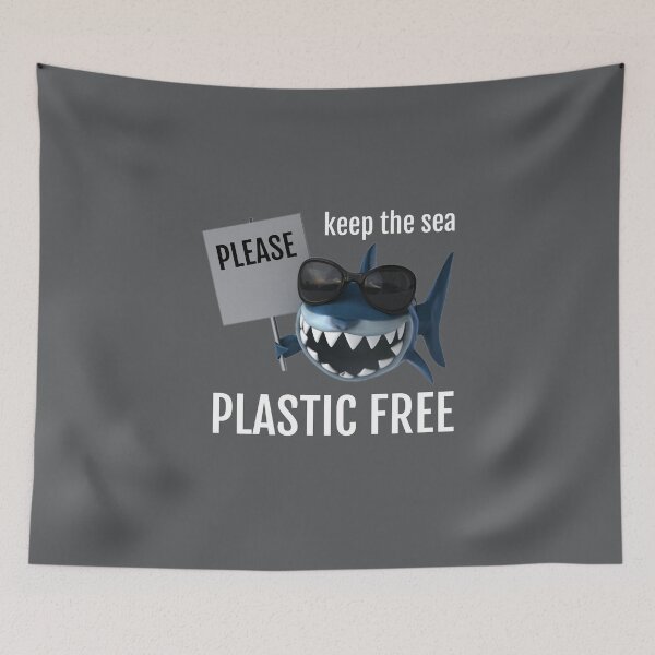 Item preview, stop ocean plastic pollution shark activist designed and sold by portrait4you.