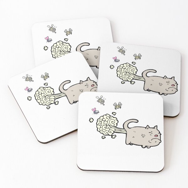 Item preview, Funny Cartoon Cat fart fly designed and sold by OneTimeEngineer.