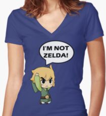 I'm Not Zelda Women's Fitted V-Neck T-Shirt