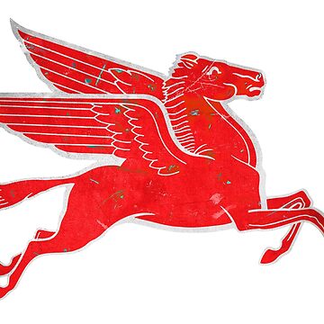 Artwork thumbnail, Red Pegasus distressed version facing right. by htrdesigns