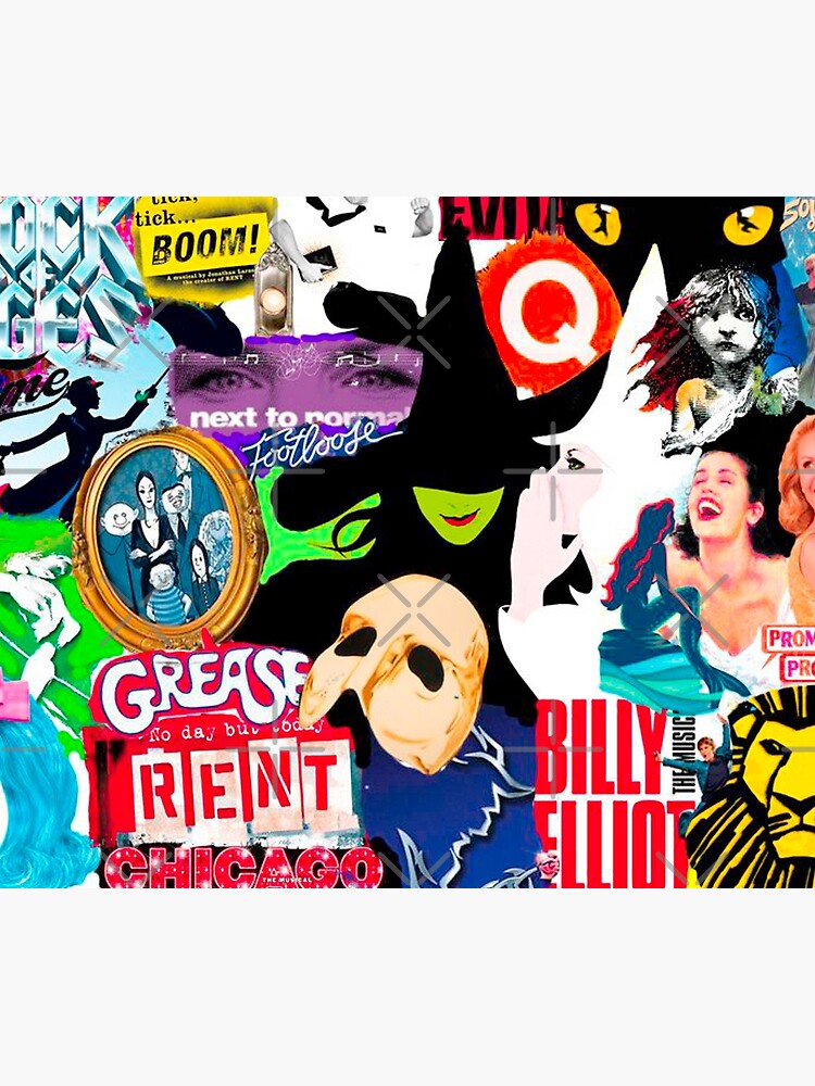 broadway musical collage art print by ryaneliz91 redbubble