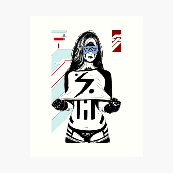Artikel-Vorschau von Cyberpunk Cyborg Girl Futuristischer Stil, designt und verkauft von OWLvision33.