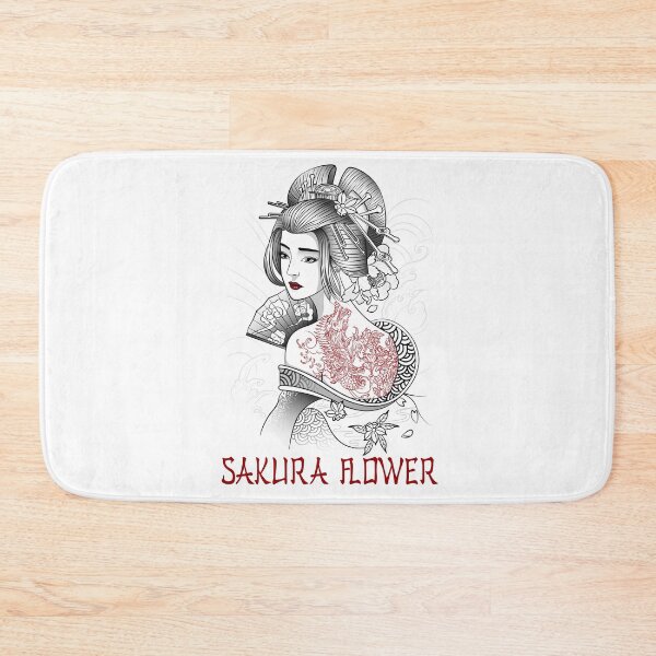 Item preview, Samurai Girl With Dragon And Sakura Flower Tattoo designed and sold by JTS STORE.