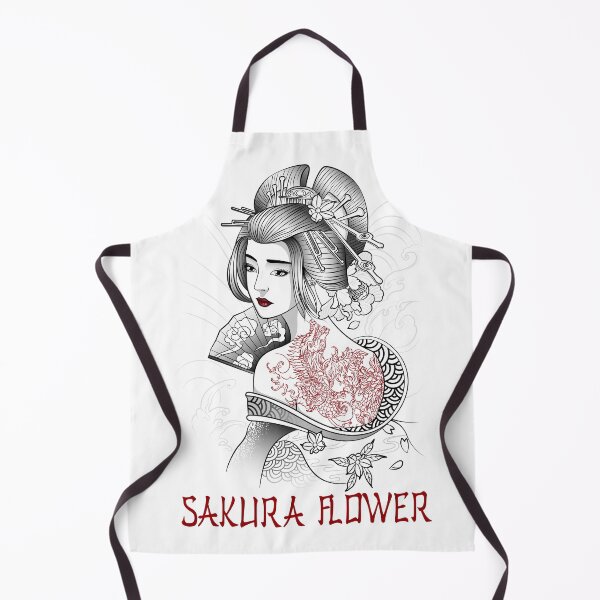 Item preview, Samurai Girl With Dragon And Sakura Flower Tattoo designed and sold by JTS STORE.