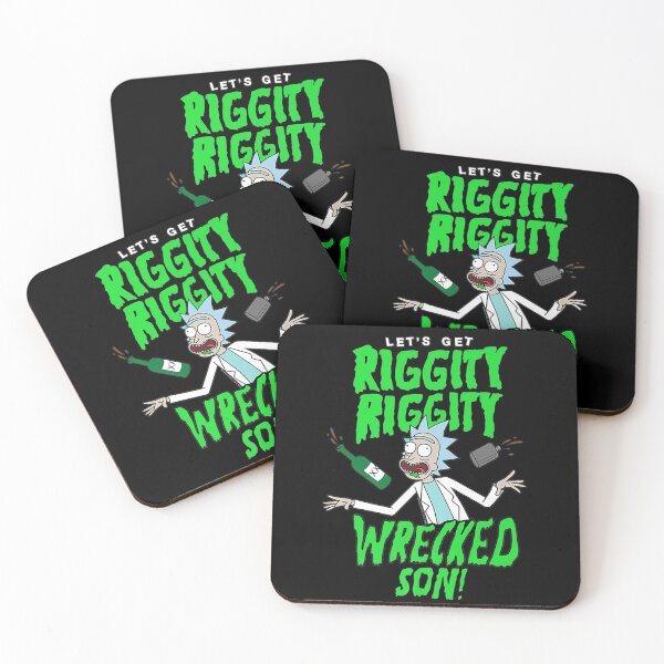 Rick Worlds For Men And Women And Riggity Spiral Coasters (Set of 4)