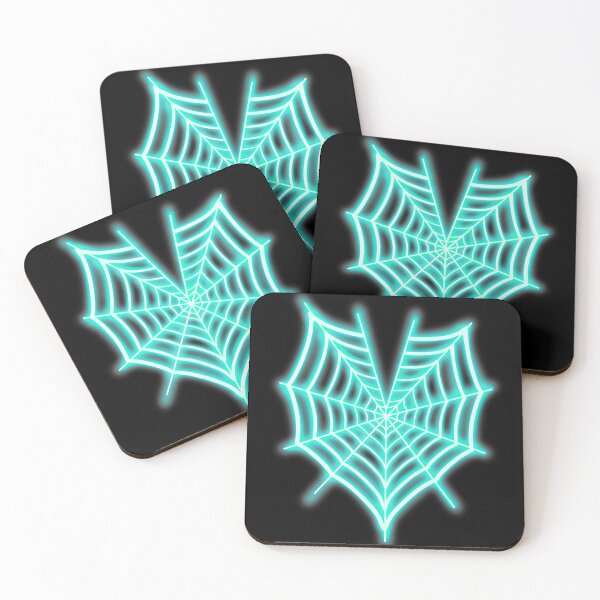 Item preview, Neon Mint Spiderweb Heart designed and sold by ItsChillJill.