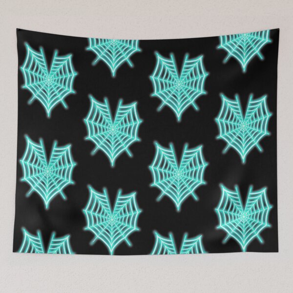 Item preview, Neon Mint Spiderweb Heart designed and sold by ItsChillJill.