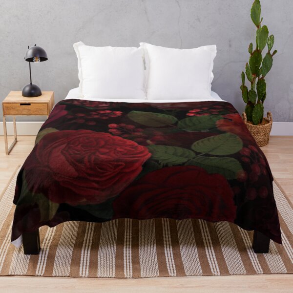 Item preview, Vintage And Shabby-Chic Roses In Red And Black Midnight Botanical Rose Garden Florals designed and sold by IZiets.