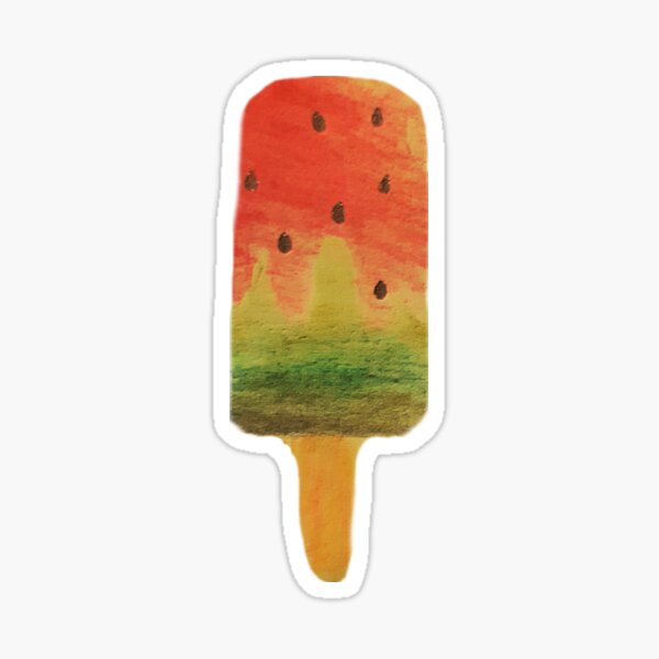 Watermelon Ice Lolly Doodle Sticker