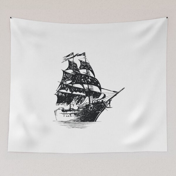 Item preview, Pirate Ship Sketch designed and sold by MisterGooseShop.