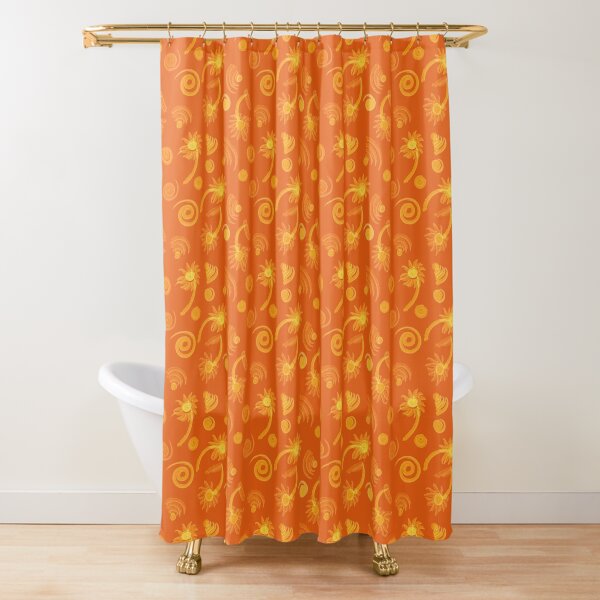 Watercolor Chill (orange) Shower Curtain