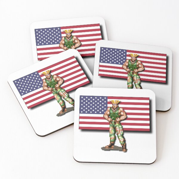 Item preview, Street Fighter's Guile Standing In Front Of The American Flag designed and sold by Popping-Culture.