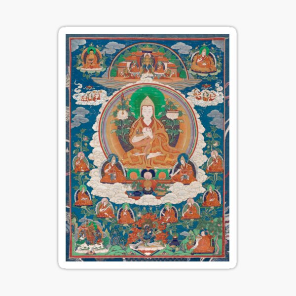 Aperçu de l'œuvre Rouleau tibétain. Thangka de Tsong-kha-pa Blo-bzang-grags-pa créée et vendue par Gin  Neko.
