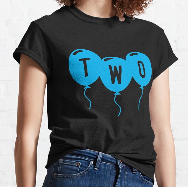 Kids 2nd Birthday Gift - Balloons Saying TWO - Youth B Day Gift  Classic T-Shirt