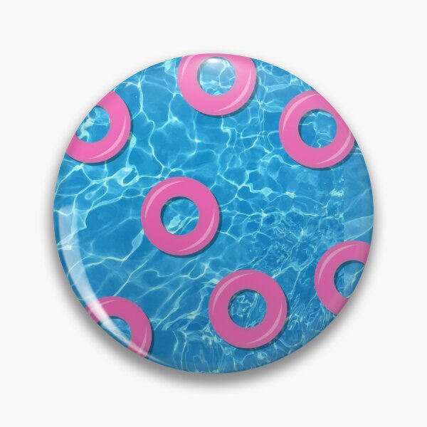 Item preview, Pink Rubber Rings on Swimming Pool Water designed and sold by HotHibiscus.