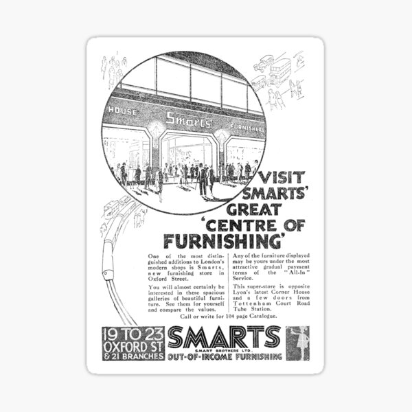 Item preview, Smart Brothers - Smarts Furnishing - 1929 vintage advert designed and sold by BASlade93.