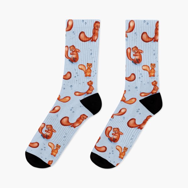 Item preview, children pattern red squirrel blue background designed and sold by undinam84.