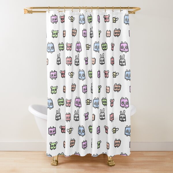 Roblox For Girl Shower Curtains Redbubble - roblox image id skull get robux button