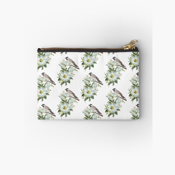 Item preview, Pixel Computer file, Free hand-painted flowers and birds decorative patterns, brown and white bird on tree trunk illustration designed and sold by Halalolo.