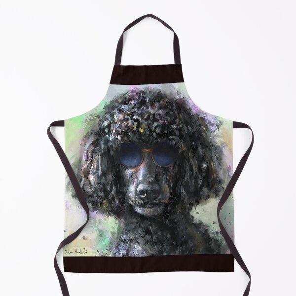 Item preview, An Expressive Painting of a Cool Looking Black Poodle with Sunglasses designed and sold by ibadishi.