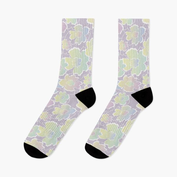Item preview, flowers in pastel rainbow gradient designed and sold by rysunki-malunki.