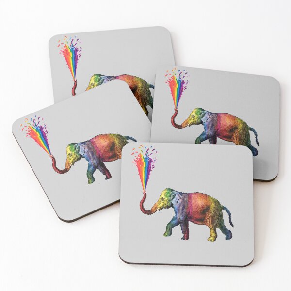 Item preview, Rainbow Elephant Squirting A Rainbow  designed and sold by darwinsworld.