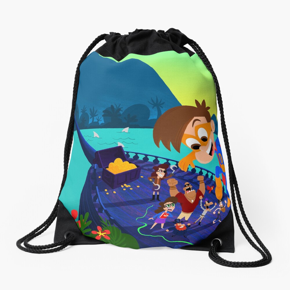 Drew Pendous Pirate Adventure Cool School Drawstring Bag