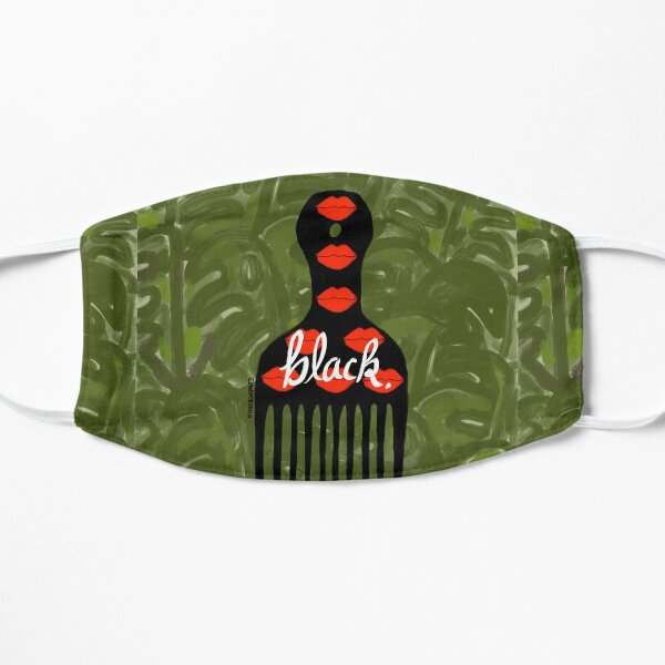 Black Fro Pick Flat Mask