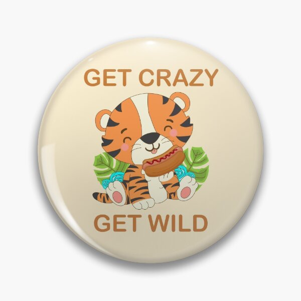 Item preview,  Get Crazy Get WILD beangle tiger eating hot dog in garden  designed and sold by SGS-.