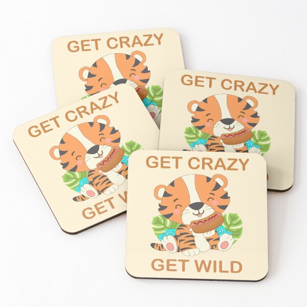 Item preview,  Get Crazy Get WILD beangle tiger eating hot dog in garden  designed and sold by SGS-.