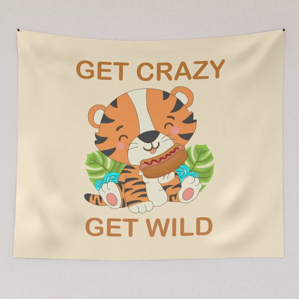 Item preview,  Get Crazy Get WILD beangle tiger eating hot dog in garden  designed and sold by SGS-.