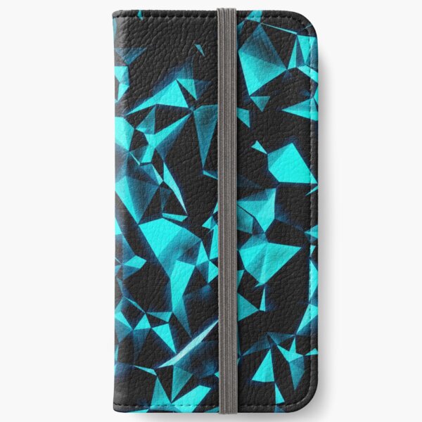 Royal Blue and Black Diamonds Pattern iPhone Wallet