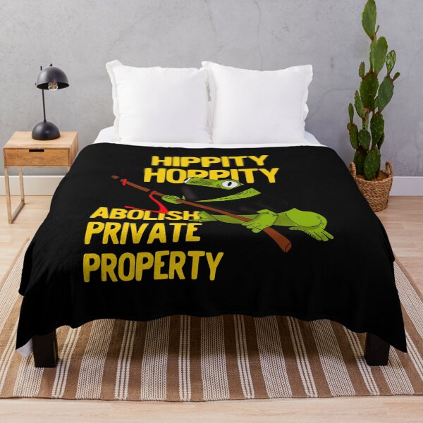 Item preview, Hippity Hoppity Abolish Private Property Frog Meme design designed and sold by NoveltyMerch.