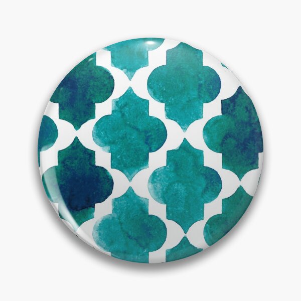 Item preview, Deep teal quatrefoil pattern in watercolor  designed and sold by Bonheurem.