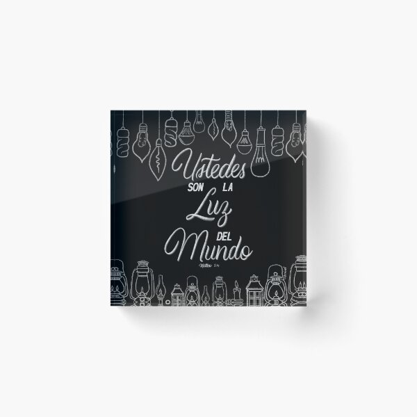 Item preview, Ustedes son luz del mundo. Mateo 5:14 Bible Verse Black Background designed and sold by GraphicsbyNel.