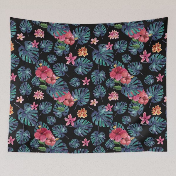 Item preview, Dark tropical flowers designed and sold by graphicmeyou.
