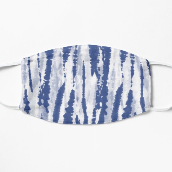 Blue Stripe Tie Dye Pattern Flat Mask