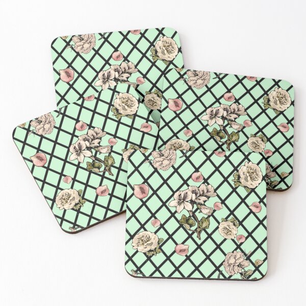 Item preview, Copy of Floral Lattice (green background) designed and sold by BoneArtPetite.