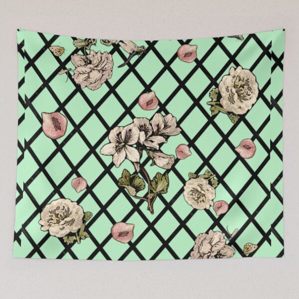 Item preview, Copy of Floral Lattice (green background) designed and sold by BoneArtPetite.