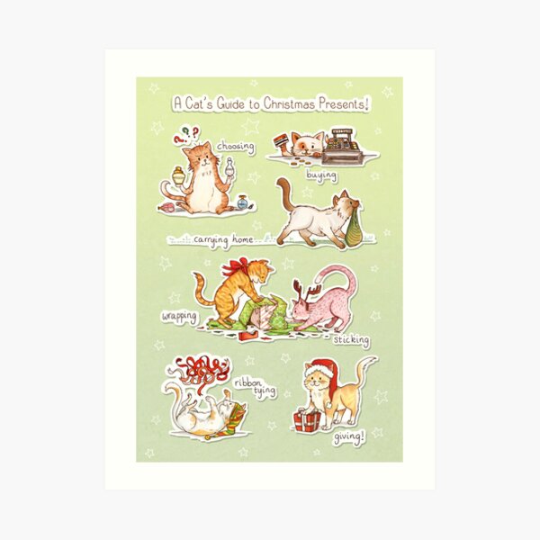 A Cat's Guide to Christmas Presents Art Print