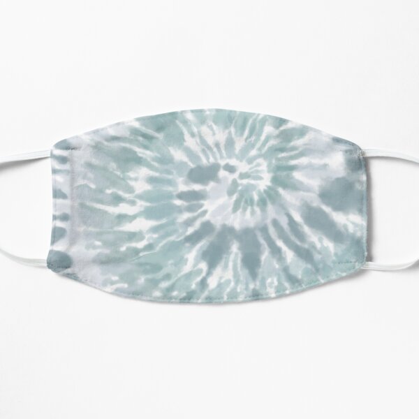 Pale Aqua Swirl Tie Dye Pattern Flat Mask