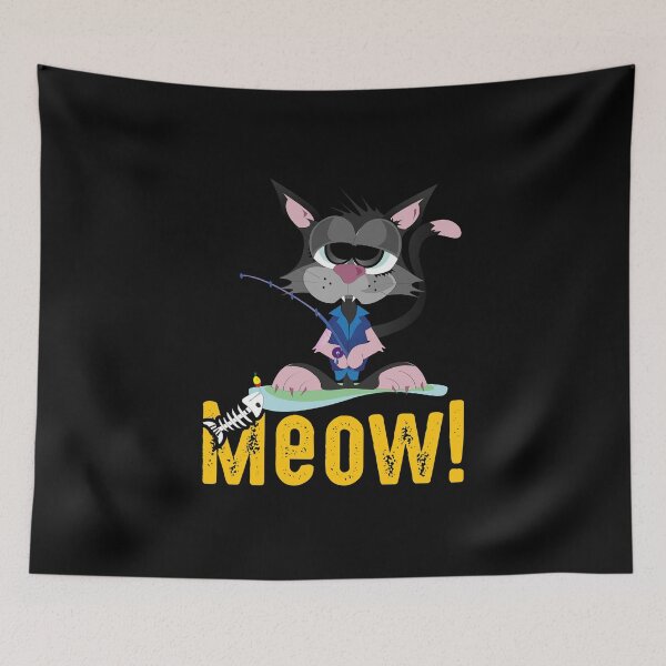 Item preview, Meow a cat fishing designed and sold by Oblivyum.