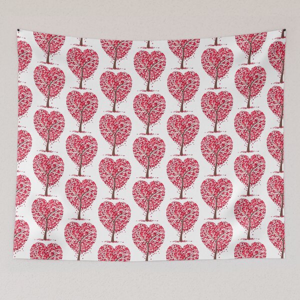 Item preview, Tree, Heart Tree, pink and red heart tree illustration designed and sold by Halalolo.