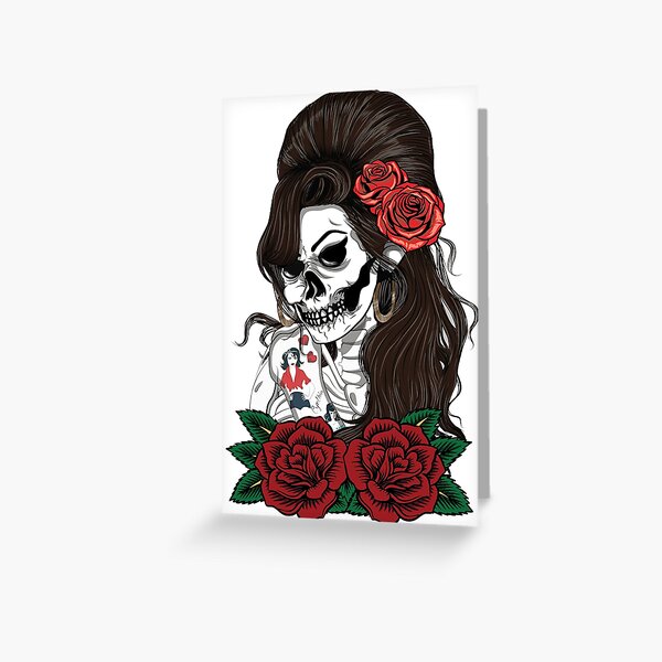 Amy Winehouse Skull T-Shirts uniques vêtements unisexes débardeurs groupe populaire inspiré Jazz Music 27 Club Rock Stars Carte de vœux