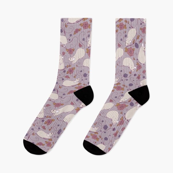 Item preview, Floral Rat Pink and Purple designed and sold by Holly Wells . Sweet Illustrations.