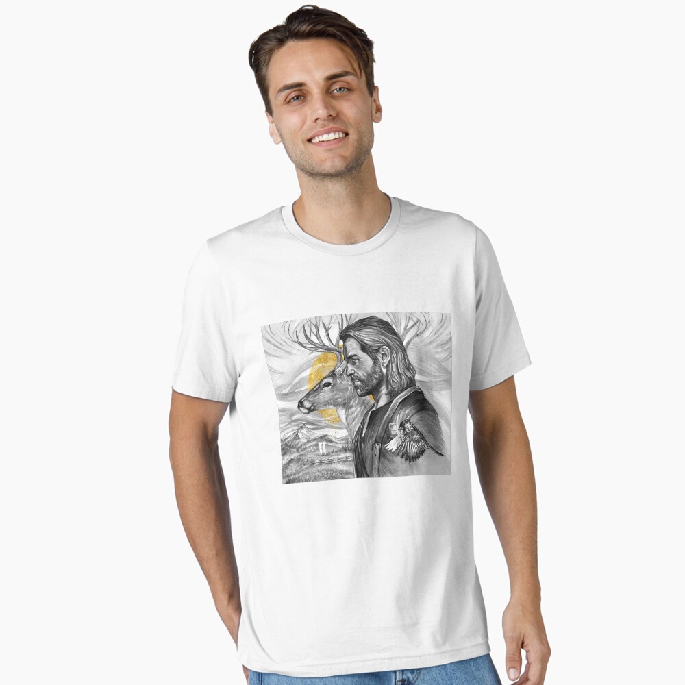 Vista previa del artículo con la obra «Camiseta esencial», diseñado y vendido por JustAnor.