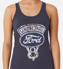 Oil Stained Ford Sign Racerback Tank Top